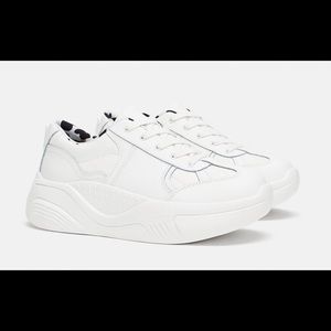 Zara white platform sneakers